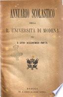 Annuario della Regia Università di Modena anno scolastico ...