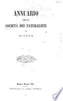 Annuario della Società dei naturalisti in Modena