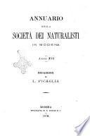 Annuario della Societa dei naturalisti in Modena