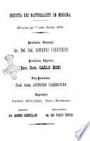 Annuario della Societa dei naturalisti in Modena