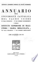 Annuario della Università cattolica del Sacro Cuore