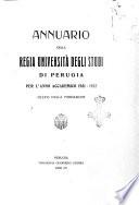 Annuario della Universita degli studi di Perugia