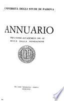 Annuario per l'anno accademico ... dalla fondazione