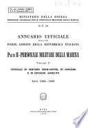 Annuario ufficiale delle forze armate della repubblica italiana. Parte 2, Personale militare delle marina