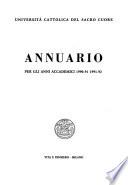 Annuario - Università cattolica del Sacro Cuore