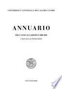 Annuario - Università cattolica del Sacro Cuore