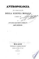 Antropologia in servigio della scienza morale