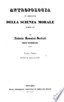 Antropologia in servigio della scienza morale libri 4