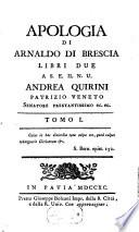 Apologia Di Arnaldo Di Brescia