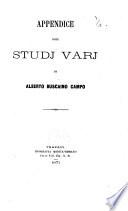 Appendice agli studj varj riveduti ed ampliati di Alberto Buscaino Campo