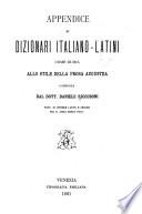 Appendice ai dizionari italiano-latini come guida allo stile della prosa augustea
