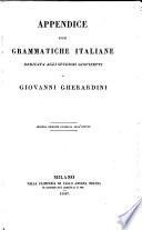 Appendice alle grammitiche italiane dedicata agli studiosi giovinetti