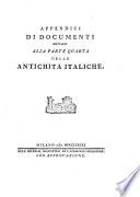 Appendici di Documenti spettanti alla parte quarta ...