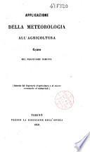 Applicazione della meteorologia all'agricoltura