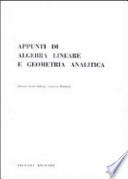 Appunti di algebra lineare e geometria analitica