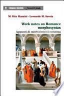 Appunti di morfosintassi romanza