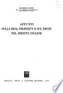 Appunti sulla real property e sul trust nel diritto inglese