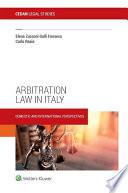 Arbitration Law in Italy. Domestic and international perspectives