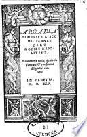 Arcadia di messer Giacomo Sannazaro nobile napolitano