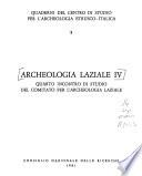 Archeologia laziale IV