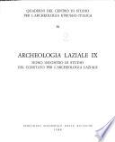 Archeologia laziale IX