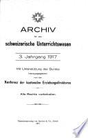 Archiv für das schweizerische Unterrichtswesen