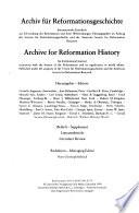Archiv Für Reformationsgeschichte