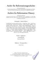 Archiv Für Reformationsgeschichte