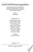 Archiv Für Reformationsgeschichte