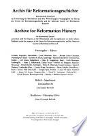 Archiv Für Reformationsgeschichte