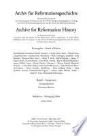 Archiv Für Reformationsgeschichte