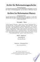 Archiv Für Reformationsgeschichte