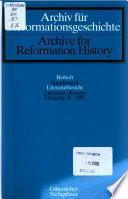 Archiv Für Reformationsgeschichte