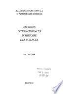 Archives Internationales D'histoire Des Sciences