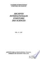 Archives Internationales D'histoire Des Sciences