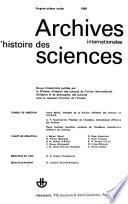 Archives Internationales D'histoire Des Sciences