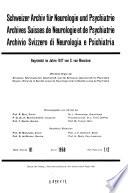 Archives Suisses de neurologie et de psychiatrie