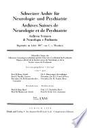 Archives Suisses de neurologie et de psychiatrie