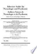 Archives Suisses de neurologie et de psychiatrie