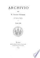 Archivio della R. Società romana di storia patria