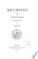 Archivio della R. Società romana di storia patria