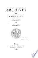 Archivio della R. Società romana di storia patria