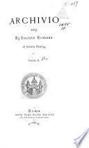 Archivio della R. Società romana di storia patria