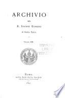 Archivio della R. Società romana di storia patria