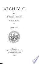 Archivio della Società romana di storia patria