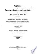 Archivio di farmacologia sperimentale e scienze affini
