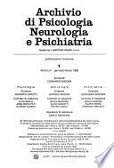 Archivio di psicologia, neurologia e psichiatria