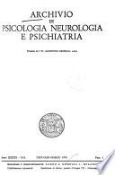 Archivio di psicologia, neurologia e psichiatria