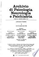 Archivio di psicologia, neurologia e psichiatria