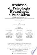 Archivio di psicologia, neurologia e psichiatria